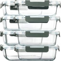 M MCIRCO [8-Pack,30 oz] Glass Meal Prep Containers,Glass Food Storage Containers,Airtight lunch Containers with Lids, Microwave, Oven, Freezer and Dishwasher