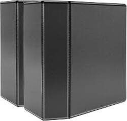 Amazon Basics 5 inch Heavy Duty D-Ring 3 Ring Binder, Customizable View Cover, Extra Durable, Black, 2-Pack