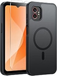 FNTCASE for Samsung Galaxy XCover7/6 Pro Case, Fit for Magsafe, Black | Screen Protector, Translucent Matte Magnetic Back, 14FT Military Grade Drop Protection, Shockproof Protective Phone Cover