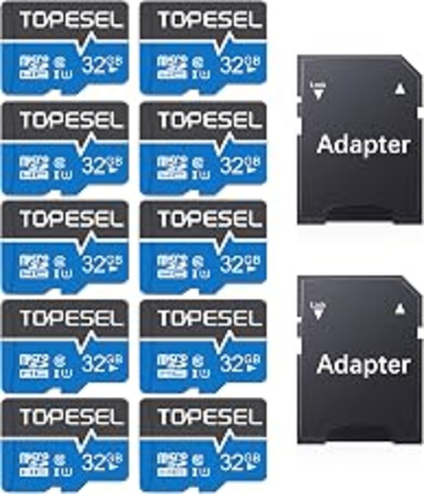 TOPESEL 10 Pack 32GB Micro SD Card Class 10 Micro SDHC Memory Card UHS-I, High Speed Flash TF Card for Camera, Smartphone/Dash Cam/Tablet/PC, C10, U1(32GB 10Pack)