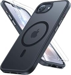 Miracase for iPhone 16e case & iPhone 17e Case for MagSafe [with 2×9H+ Screen Protectors] TOP Military-Grade Protection Shockproof with Velvet Touch for iPhone 16e/17e Phone Case 6.1", Matte Black