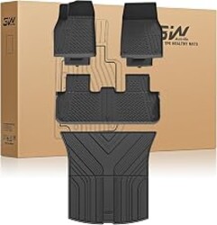 3W Tesla Model Y Juniper Floor Mats 5PCS (Not for Standard) Lumedge TPE | Rear Cargo Liner, Custom Fit 2025 2026 Model Y Accessories, TPE All Weather Non-Slip, Black, Over 10 Years Lifespan