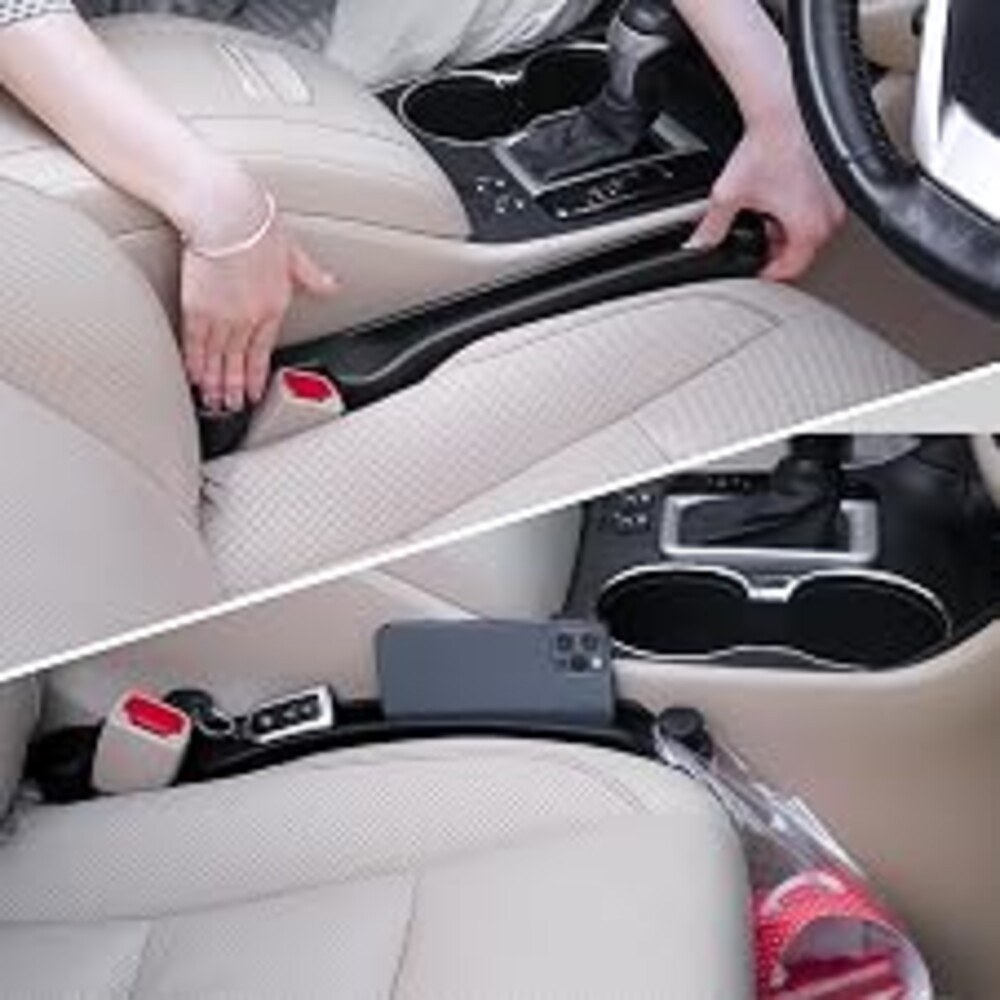 Givifive Car Seat Gap Filler Organizer 2Pack Soft Foam 3IN1 Multifunctional | Seat Side Gap Filler Strip with Storage Slot & Hook Accessory Universal Fit Car SUV Truck Fill The Gap Between Seat & Console