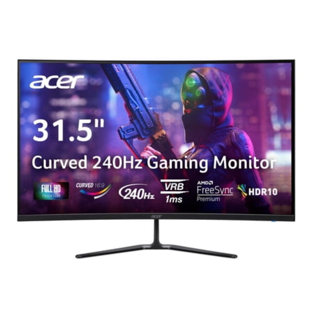 Acer Nitro 31.5" Curved Full HD Gaming Monitor (1920 x 1080) with AMD FreeSync Premium Technology, 240Hz, ED320Q W0biip