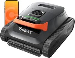 Gosvor LiteVac G1 Pool Vacuum Robot, Wall & Waterline & Platform Cleaning | Up to 200-Min Runtime, 15.2 lbs Lightweight, with Fine Filter, For Inground & Above Ground Pools, APP Support, Orange