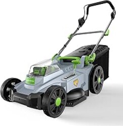 17" Cordless Lawn Mower, 40V Electric Lawnmower for Garden/Patio/Yard/Lawn | 2 x 20V 4.0Ah Battery, 17 inch Cutting Width, 6 Adjustable Height, 50L Grass Bag, Bagging Mode&Mulching Mode