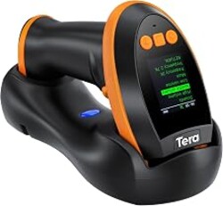 Tera Barcode Scanner Wireless with Screen: Pro Version 1D 2D QR with Setting Keypad Charging Cradle Works with Bluetooth 2.4G Wireless USB Wired Handheld Bar Code Reader HW0009 | 3-Button Color Screen, Works with Bluetooth 2.4G USB, 2500mAh, 1D 2D QR Scanning, Retail Warehouse Library, PC Tablet Phone