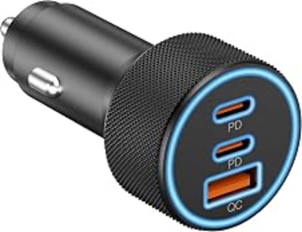 Car Charger USB C, 3 Port 67W Dual USB-C & USB-A Car Phone Charger Adapter | Fast Charging Cigarette Lighter Accessories, for iPhone 17/16/15/14/13/12/11 Pro Max,iPad, Galaxy S26/S25/S24,Pixel, Android