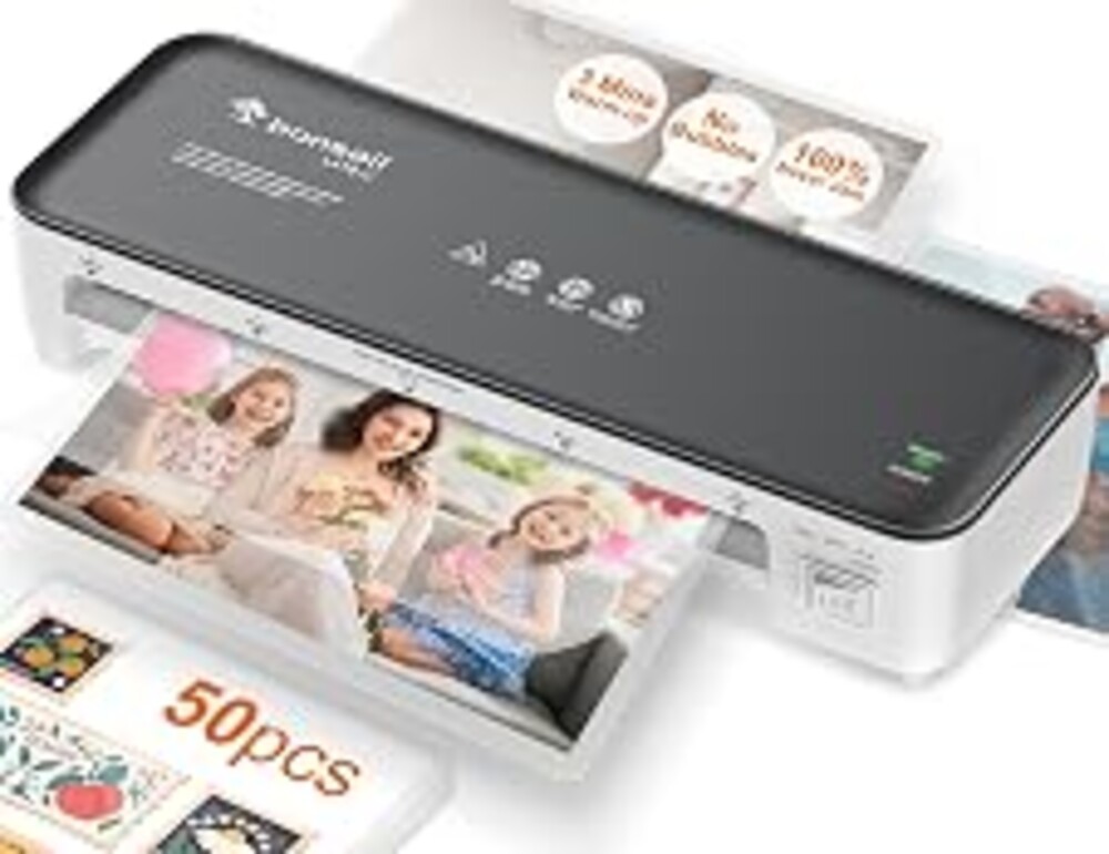 Bonsaii 9 Inch Laminator Machine with 50 Laminating Sheets, Jam-Free Tech | Patented anti-jam tech, 3-min preheat, fits Letter/photo/ID cards, lightweight, ideal for teacher school classroom office