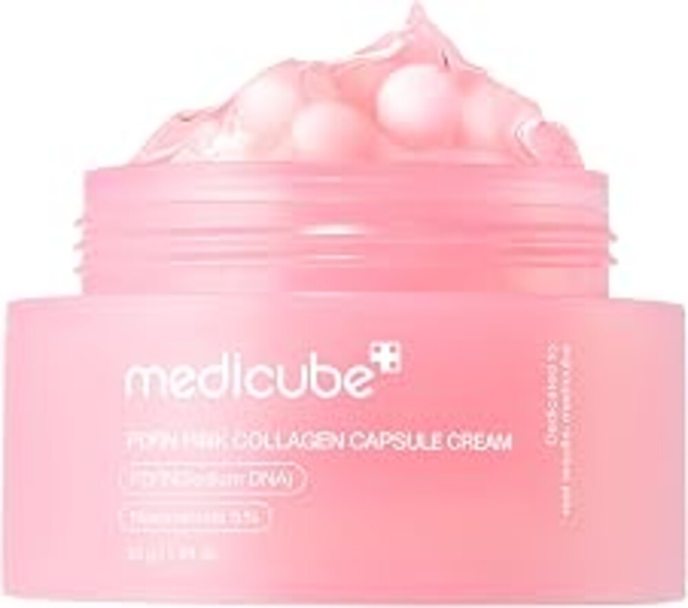 medicube Capsule Cream with Salmon DNA PDRN Pink Collagen | Lightweight Moisturizing Cream with PDRN, Niacinamide for Uneven Skin Tone and Texture, Glow hydration | Korean Skincare, 1.94 oz