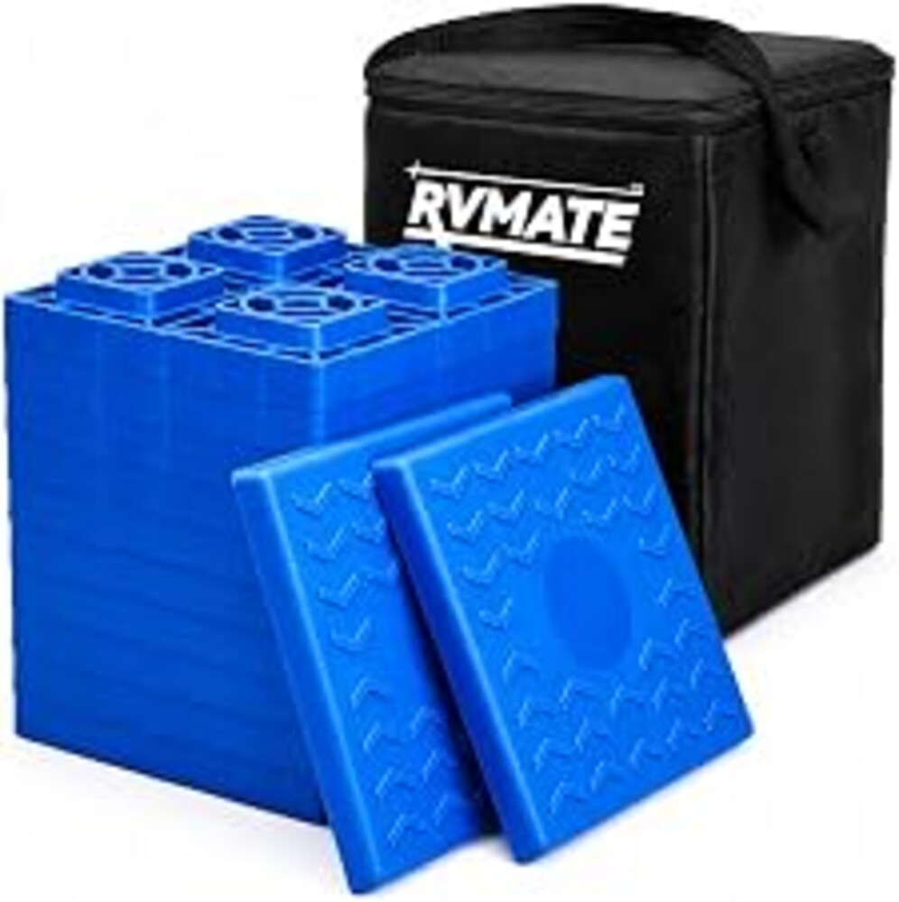 RVMATE 12 Pack RV Leveling Blocks, Camper Trailer Leveling Blocks | Levelers for RVs, Reduce Trailer Movement, Trailer Leveling Blocks，RV Leveling System Great for Single and Dual Wheels