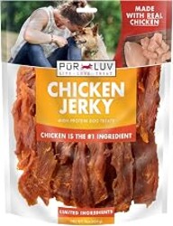 Pur Luv Chicken Jerky Dog Treats, Made with 100% Real Chicken Breast, 16 Ounces, Healthy, Easily Digestible, Long-Lasting, High Protein, Satisfies Dog's Urge to Chew