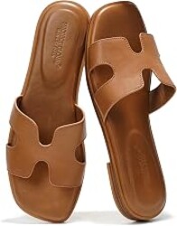 Project Cloud 100% Genuine Leather Sandals Women Flats For Women (Jannel) | Sandals for Women Fashion Flat Womens Sandals with Memory Foam Insole Slides Sandals Women Footwear Mules Women's Sandals