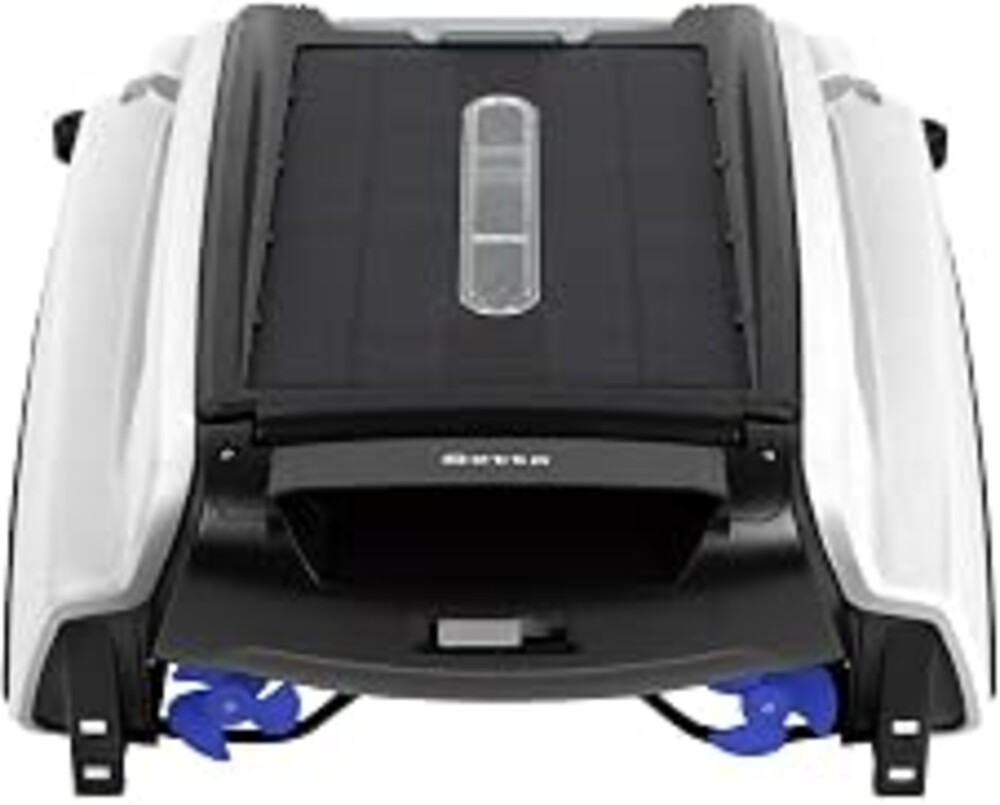 Betta SE Solar Powered Automatic Robotic Pool Surface Skimmer Cleaner with 24/7 Continuous Cleaning Battery Power and Re-Engineered Twin Salt Chlorine Tolerant Motors (White)