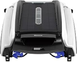 Betta SE Solar Powered Automatic Robotic Pool Surface Skimmer Cleaner with 24/7 Continuous Cleaning Battery Power and Re-Engineered Twin Salt Chlorine Tolerant Motors (White)