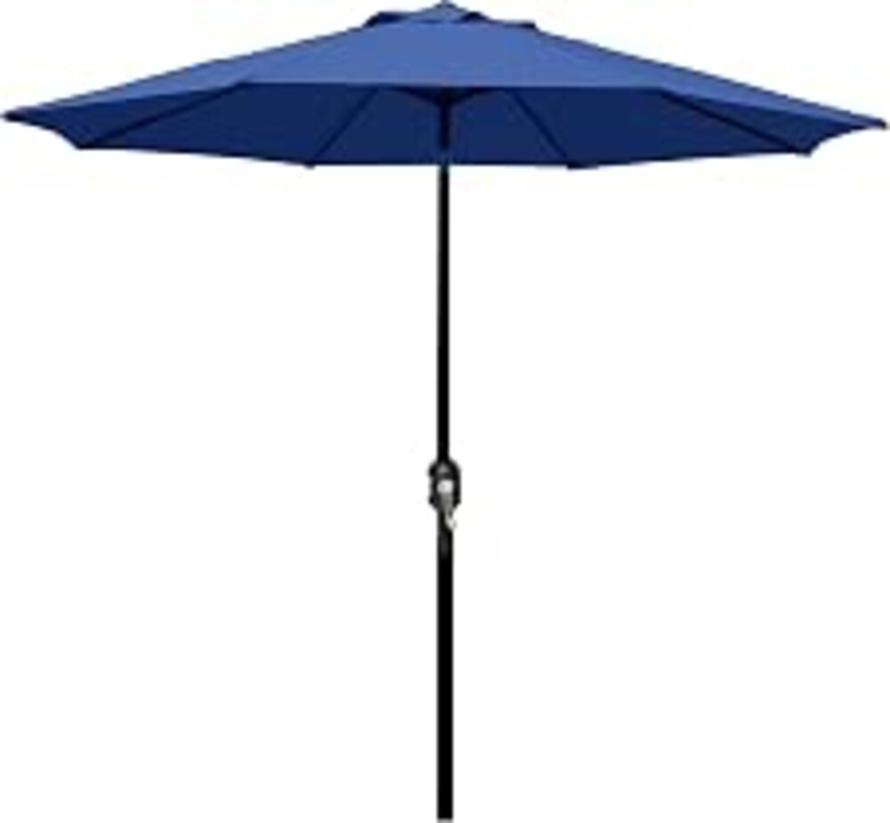 Blissun 9' Outdoor Patio Umbrella, Outdoor Table Umbrella, Yard Umbrella, Market Umbrella with 8 Sturdy Ribs, Push Button Tilt and Crank