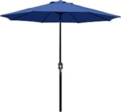 Blissun 9' Outdoor Patio Umbrella, Outdoor Table Umbrella, Yard Umbrella, Market Umbrella with 8 Sturdy Ribs, Push Button Tilt and Crank