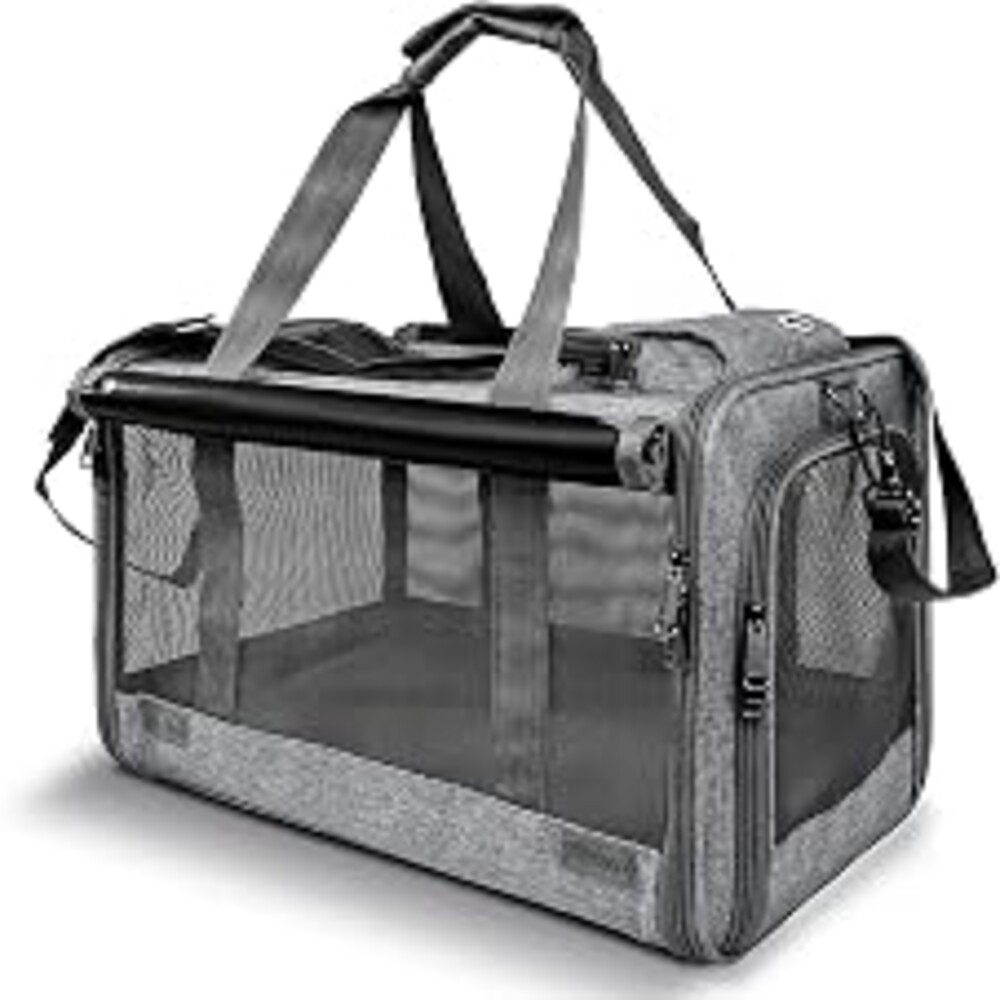 GAPZER Pet Carrier for Large Cats up to 20lbs Soft-Sided Privacy Protection | Pet Crate for Medium to Big Kitten Small Puppy Transport, Washable Dog Cloth Carry Bag Home Outdoor Car Travel, Vet Visits