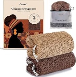 CORATED African Net Sponge Authentic, Shower Loofah Exfoliating Bath Sponge | Body Scrubber for Women and Men Daily Use Body Care, Travel Portable Bath Accessories Gifts for Women