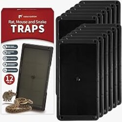 LULUCATCH Mouse Glue Traps 12 Pack, Larger & Heavier Plastic Sticky Glue Traps with Extra-Strong Adhesive for Mice, Rats, Sticky Mouse Trap for Indoor Use, Easy to Set