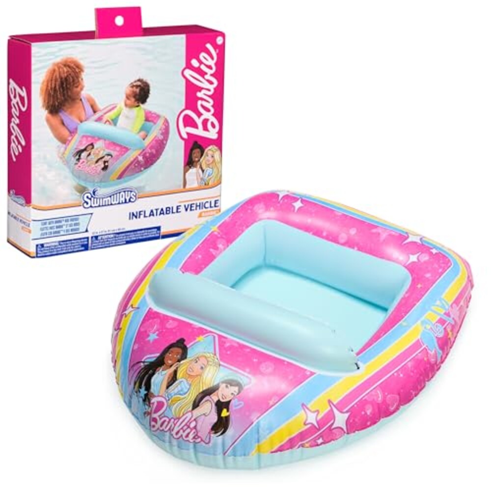 SwimWays Barbie Inflatable Boat Water Ve