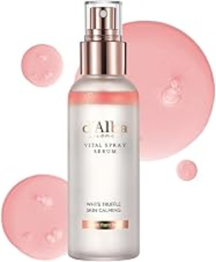 d'alba Piedmont White Truffle Vital Spray Serum, Vegan Skin Care, Calming and Hydrating Facial Mist for Red and Sensitive Skin, Glow Serum, Surfactant Free, Korean Skin Care (3.38 fl oz.)