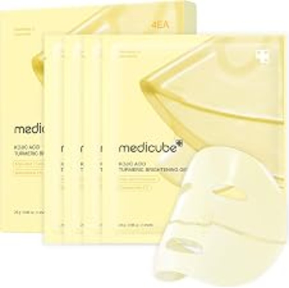 medicube Jelly Gel Mask with Brightening Kojic Acid Turmeric, 4EA | Overnight Face Mask for Glass Glow Skin - Elasticity, Hydrating, Firming and Radiance Boosting, Korean Skincare, 28g x 4ea