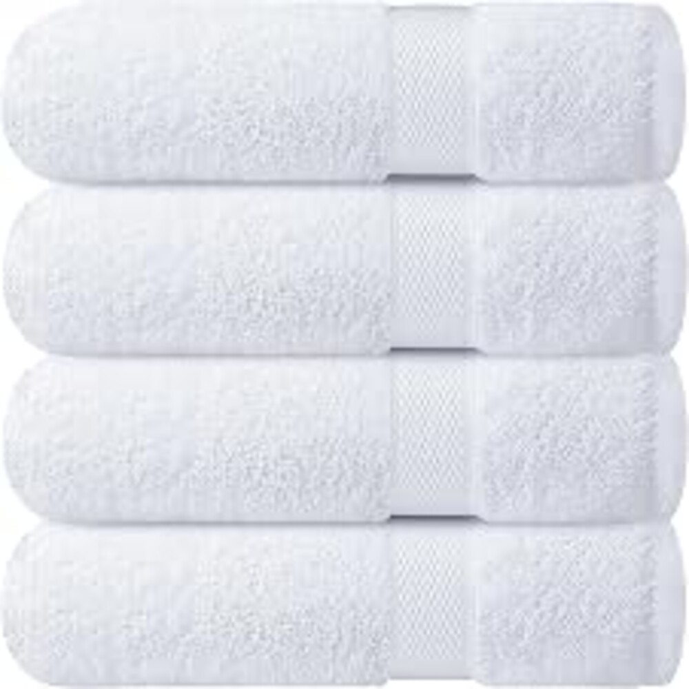 Infinitee Xclusives 100% Ring-Spun Cotton Bath Towels for Bathroom - Pack 4 | Luxury Super Soft, Absorbent & Quick-Drying |27x54 inches| Large Bathroom Towels Set |600 GSM| Gym, Shower, Spa & Hotel Use