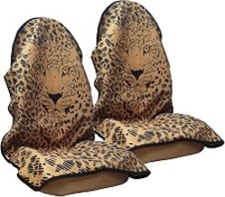 LoyaGour Car Seat Cover Protector Front Seats,for Gym Workout,Running,Swimming,Beach and Hiking,Waterproof Sweat Towel Bucket Seat Covers for Cars SUV Trucks (Leopard, 2Pcs)
