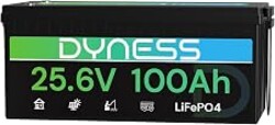 Dyness 24V 100Ah LiFePO4 Battery, 24V Lithium Battery with 2560W Power, Built-in 100A BMS with Low Temp Protection, Supports 4P2S Connection, Up to 20.48kWh, Perfect for RV, Solar System, Marine