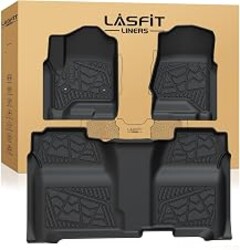 LASFIT Floor Mats for Chevrolet Chevy Silverado/GMC Sierra 1500 2014-2018 | Only Crew Cab, for Silverado/Sierra 2500HD 3500 HD 2015-2019, with Carpet Floor, Only Fit 1st Row Bucket Seat, Anti-slip