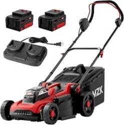 MZK 40V 16-Inch 2-in-1 Lawn Mower, Brushless Cordless Push | Brushless mower with 5 height positions and dual batteries for walk-behind mowing in yards and home lawns.