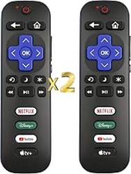 Replacement Remote for Roku TV Remote, 2PK, w/Disney YouTube Apple Button | Indicator light| Oversized font| Smooth buttons| Senior-Friendly| Premium | 1 Year Warranty