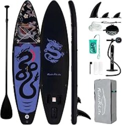 FunWater Inflatable Stand Up Paddle Board with Beginners SUP Accessories | 10'6''/11'SUP,Anti-Slip EVA Deck,Versatile Yoga/Family Inflatable Paddle Boards for Adults & Youth of All Skill Levels