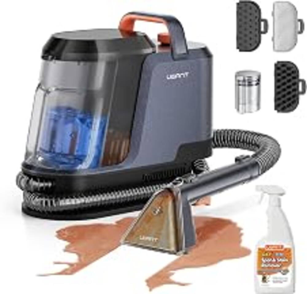Uwant 18Kpa Upholstery Cleaner Machine with Pet Pro Solution&Tools | Portable Carpet Cleaner with 3 Brush Heads for Cars, Pets 2in1 Carpet Cleaner Machine for Spot, Rugs, Couch