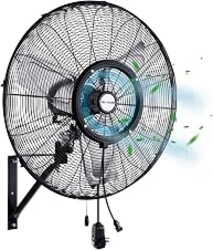 BILT HARD 24" Outdoor Misting Wall Fan, 3-Speed Patio Fans for Outside, 80°Oscillation, Waterproof, Industrial Wall Mount Fan for Outdoor- UL Listed
