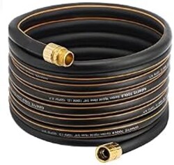 Giraffe Tools Garden Hose 5/8", 50ft Water Hose Heavy Duty | Custom Length, No Kink, Flexible, Leakproof 50 ft Water Hose, 600 Burst PSI, Male to Female Fittings, Black Orange