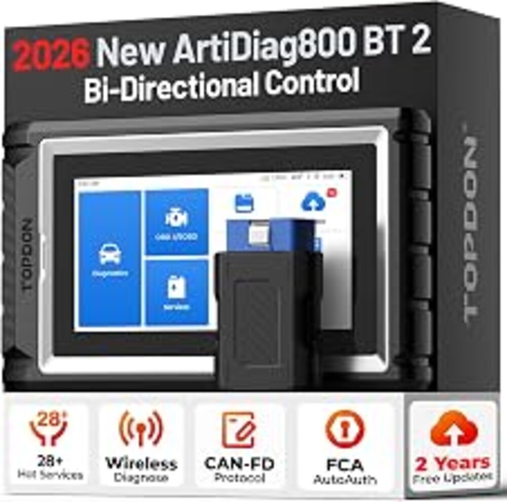 TOPDON AD800BT 2 OBD2 Scanner, Bidirectional Scan Tool, 28+ Reset Service | All System Automotive Diagnostic Tool, Active Test, FCA Autoauth, CAN-FD, 2 Years Free Update, Function as AD900 Lite/AD Pro