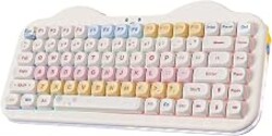 YUNZII C75 Cute 75% Wireless Mechanical Keyboard (Beige, Candy Switch) | Creamy Cake Keyboard, BT5.0/2.4G/USB-C, Hot-Swap, NKRO, PBT MOA Keycaps,5500mAh RGB Gasket Mount for Mac/Win/Gaming/Office