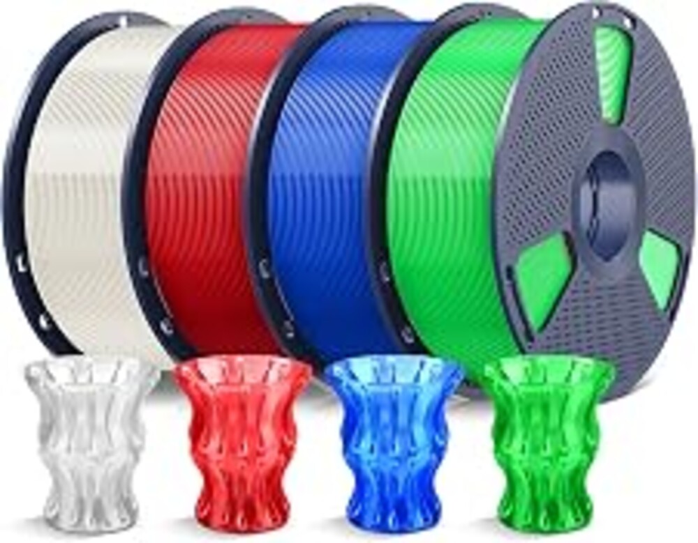 SUNLU PLA 3D Printer Filament, Clear Multicolor, 4-Pack, 4KG Total