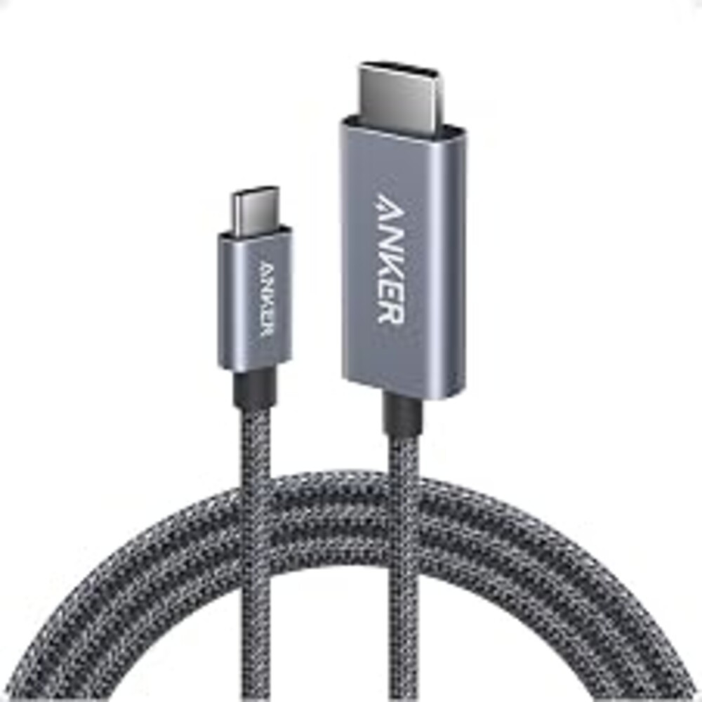 Anker HDMI Cable, 4K@60Hz Ultra-Fast USB C to HDMI Cord, 6ft | Nylon-Braided Cable with Advanced Shielding, HDR, Thunderbolt 5/4/3 Compatible, for MacBook, iPad, iPhone, HD TV, Black