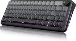 RedThunder K65 Wireless Mechanical Gaming Keyboard, Trip-Modes Connection, Gasket Custom Hot-Swap Keyboard, RGB Backlit, Pre-lubed Linear Switches, Side Engraved PBT Keycaps, Gradient Gray