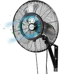 BILT HARD 20" Outdoor Wall Misting Fan, 3-Speed High Velocity Patio Fans for Outside, 80° Oscillation, Waterproof, Industrial Wall Mount Fan for Outdoor- UL Listed
