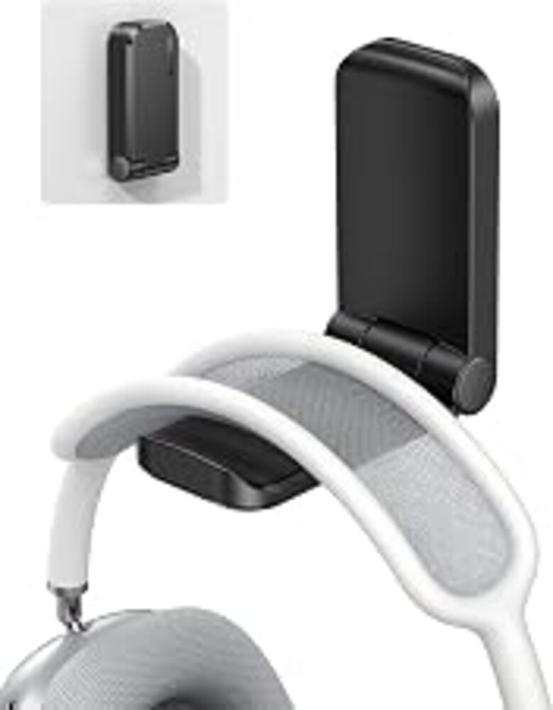 Lamicall Headphone Stand, Sticky Headset Hanger, Adhesive Headphone Holder | Headset Hook Mount Clip Under Desk, Earphone Clamp for Airpods Max, HyperX, Sennheiser, Black