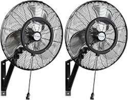 BILT HARD 20" Oscillating Outdoor Wall Misting Fan, 3-Speed High Velocity Patio Fans for Outside, 80° Oscillation, Waterproof, Industrial Wall Mount Fan for Outdoor- UL Listed, 2 Pack