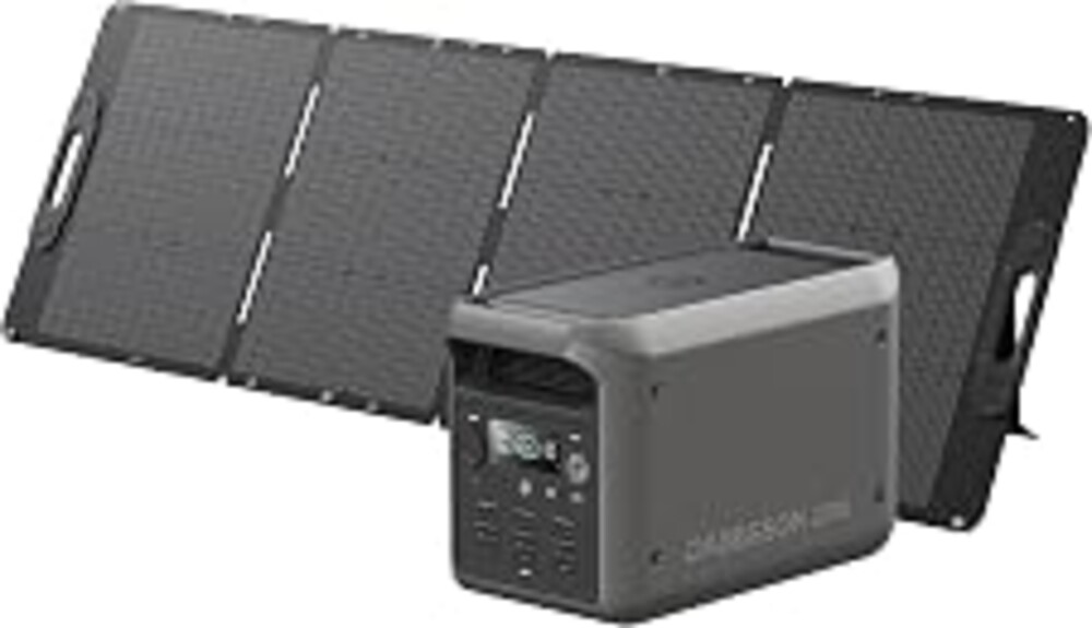 DABBSSON 2048Wh Solar Generator with 210W Solar Panel, Semi-Solid LiFePO4 Battery w/6 2200W AC Output, Compact&Lightweight, Recharge 80% in 1.5 Hr, 2000L Portable Power Station for Camping/Home/RV