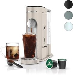Ninja Pods & Grounds Iced Coffee Maker, K-Cup Pod Compatible, Stone PB041ST | Single-Serve, Brews Grounds, Compact Design, 56-oz. Reservoir, 6-oz. Cup to 24-oz. Travel Mug Brew Sizes