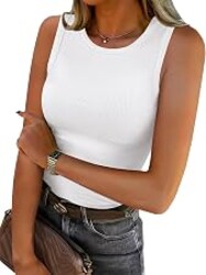 ANRABESS Womens Sleeveless High Neck Tank Tops Fashion Summer Casual Basic Slim Fit Ribbed Racerback Top Shirt Clothes