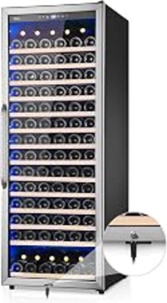 Velieta 24 Inch Wine Cooler Refrigerator, 179 Bottles Professional Wine Cellars with Powerful Compressor,Quiet Operation and Elegant Design for The Wine Lovers