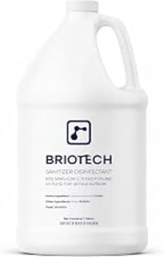 BRIOTECH Sanitizer Disinfectant Hypochlorous, Kill 99.99% of Viruses & Bacteria, Control Mold, Eliminate Odor, Gentle for Nursery & Play Rooms, Food Contact Surface Sanitizer, 1 Gallon Refill | Kill 99.99% of viruses, bacteria, control mold, eliminate odor, gentle for nursery, play rooms, food contact surfaces